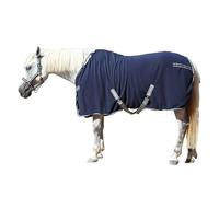 Gallopoff Horse Fleece Cooler Blanket, 300 g/m² - Breathable, Sweat-Absorbing & Quick Drying, Ideal After Training, Washing, in the Stable & Transportation, Dark Blue, 150 cm