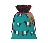 Galloway Cow Print Festive Drawstring Gift Eco-Friendly Bags Reusable Pouches Birthday Wedding Party