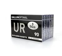 GALLUNOPTIMAL UR90 audio cassettes 90 min. Empty cassettes, pack of 5