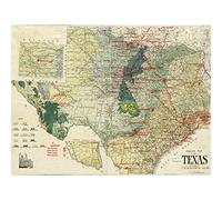 Gallup 1920 Map Texas Geology Oil Refineries Extra Large Art Print Wall Mural Poster Premium XL
