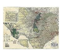 Gallup 1920 Map Texas Geology Oil Refineries Unframed Wall Art Print Poster Home Decor Premium