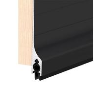 GALOFAY Door Metal Draft Stopper 32 inches Aluminum Mouse Blocker with Rubber Sweep Seal for Stop Under Doors Drafty Cover 1-1/8 inch Gap, 2"x32" Black