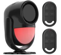 GALOOK Motion Sensor Alarm, 125 dB PIR Motion Sensor Alarm System with 2 Remote Controls, Anti-Theft Alarm System for Home, Motorhome, Motorhome, Garage, Shops, Offices, Car, Garden Shed, Black