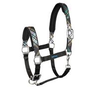 GALOP WEAR Heritage Line Headcollar - Elegant Horse Halter with Checked Pattern & Neoprene Padding - Robust Stable Halter for Horses & Ponies - EU Quality (Full)