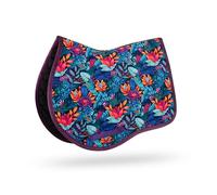 GALOP WEAR Power Flower - Floral Horse Saddle Pad - Velour Finish - Jump Cut - Pony