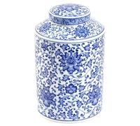 GaLouRo Blue and White Ginger Jar, Chinoiserie Porcelain, Blue and White Ginger Jar Vase for Home Decor, Good Ideal for Living Room, Shelf, Table, 11”H