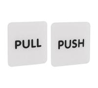 GALPADA 1 Pair Acrylic Push Pull Door Signs Self Adhesive Stickers White for Entrance Exit Doors Suitable for Salon and Restaurant Use, Sturdy and Not Easy to Fall