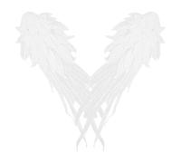 GALPADA 1 Pair Angel Wing Embroidered Patches for Clothes Sewing, Elegant White Polyester Yarn Wing Design Patch, Small and Compact Decorative Appliques for Clothes Shop or Personal Use