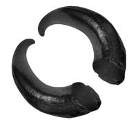 GALPADA 1 Pair Black Plastic Bull Horns Headband for DIY Crafting, Large Horn Shape Headdress, Eye-catching Hair Decor Accessory for Halloween Costume Or Party Use