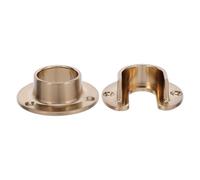 GALPADA 1 Pair Wardrobe Pole Brackets: Closet Rod Holder Bracket - 34mm Round Tube Flange Socket for Curtain Wardrobe Rods - Metal Wall Mount Towel Bar Support