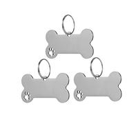 GALPADA 1 Set Engraved Stainless Steel Pet Id Tag for Dogs and Cats Unique Bone Shape Lost for Puppy Name Identification Durable and Stylish Design
