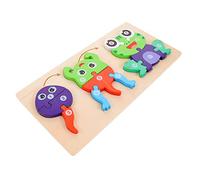 GALPADA 1 Set Frog Growth Wooden Puzzle for Educational Jigsaw Puzzle for Early Learning Enhances Color Recognition and Hand Eye Coordination Birthday