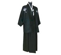 GALPADA 1 Set Japanese Samurai Suit Japanese Traditional Samurai Men Kimono Warrior Robe Outfit Warrior Cosplay Costume Performance Props for Men (Black L)