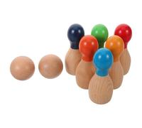 GALPADA 1 Set Mini Wooden Bowling Game Interactive Childrens Sports Natural Play Develops Motor Skills and Balance Safe and Durable Bowling Pins