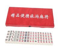 GALPADA 1 Set Portable Mini Mahjong Set Travel Friendly Chinese Mahjong Game Kit with Storage Box Lightweight for Home Parties Gatherings