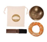 GALPADA 1 Set Tibetan Copper Singing Bowl for Meditation Multi Function Sound Bowl with Cushion and Mallet for Yoga Mindfulness and Emotional Self Regulation