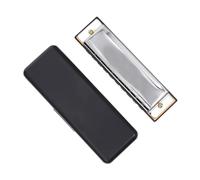 GALPADA 10-Hole 20-Tone Blues Harmonica Metal Portable Instrument for Beginners Easy to Carry Suitable for Performance