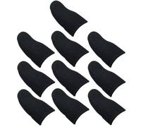 GALPADA 10 Pcs Dark Black Anti-sweat Finger Sleeves for Mobile Game Playing, Ultra-thin Breathable Screen Touch Thumb Covers with Non-slip Oil-proof Design for Precise Gaming Control