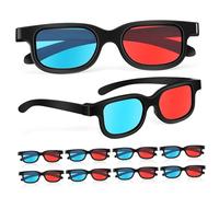 GALPADA 10 Pcs Glasses Red Blue Lenses Compatible with Computer Monitors Tvs Projectors Fit for Adults for Movies Games and Home Theater Viewing