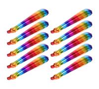 GALPADA 10 Pcs Inflatable Cheering Clappers with Vibrant Rainbow Colours and Smooth Edges, Aluminium Film Material Party Cheer for Football and Sports Cheers