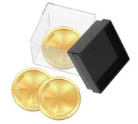 GALPADA 10 Pcs Storage Box Display Case Square Plastic Display Frame with Fashionable Workmanship Protect from Oxidation Maintain Original Luster for Exhibiting Poker Chips Challenge Coins