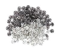 GALPADA 100 Pcs Black and Silver Snap Buttons Invisible Metal Buckle Fasteners for Down Jackets Leather Craft DIY Press Setting Tool Replacement