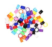 GALPADA 100 Pcs Plastic Bird Leg Bands, Pigeon Foot Rings for Parakeets and Canaries, Easy to Fit Identification Rings for Pet Birds, Practical Health Supply Random Color