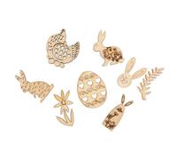 GALPADA 100 Pieces Easter Wood Slice Wooden Cutouts Party Prop Beige Wood Material Smooth to The Touch Can Be Dyed Family Friends Easter Party DIY Crafts 1.18x0.98x0.08in