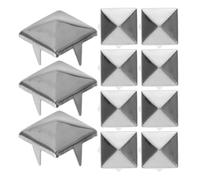 GALPADA 100pcs 10mm Copper Four-Claw Square Pyramid Studs Rivets with Enhanced Stability for DIY Projects on Bags and Jewelry Accessories in Silver