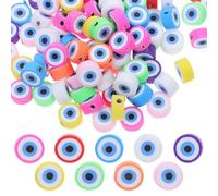 GALPADA 100pcs Assorted Color Polymer Clay Evil Eye Beads for DIY Jewelry Accessories, Lightweight and Comfortable Spacers for Earrings and Necklaces, for Crafting Projects Assorted Style