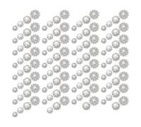 GALPADA 100pcs Decorative Flower Rhinestone Buttons with Sew on Pearls, Easy DIY Craft Buttons for Dresses and Clothing, Three Dimensional Look with Delicate Craftsmanship for Crafting DIY