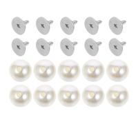 GALPADA 100pcs DIY No Sew Button Pearl Clothing Button Artificial Pearl Alloy Plastic Easy to Remove Decorative Fastening for Clothing Cardigans DIY Manual Needs