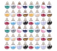 GALPADA 100pcs Glass Ball Charms Filled with Star Sequins, Diy Earring Charms And Hanging Pendants for Jewelry Making, Assorted Colors