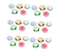 GALPADA 100pcs Gradient Glass Lily Beads for DIY Jewelry Making Vintage Flower Charms with Smooth Polished Finish Mixed Colorful Petal Pendants for Unique Bracelet Necklace Crafting