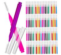 GALPADA 100pcs Interdental Toothbrush Set 10 Colors, Portable Braces Cleaning Brushes for Gum Care and Between Teeth, Orthodontic Dental Toothpicks for Precise Oral Hygiene