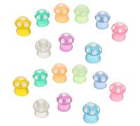 GALPADA 100pcs Mini Resin Mushrooms Glow Dark Tiny Craft Decorations for Fairy Garden Aquarium Cake Toppers Resin Miniature Mushroom Figurines for DIY Jewelry and Home Decor