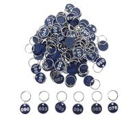 GALPADA 100Pcs Numbered Key Tags 1-100 Blue Aluminum Alloy with Rings for Sauna and Swimming Pool Storage