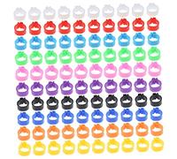 GALPADA 100pcs Pet Bird Leg Bands Plastic Foot Rings for Pigeon and Poultry Identification in Breeding Operations