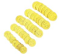 GALPADA 100Pcs Pirate Treasure Plastic Coins for Party Favors and Decorations Fake Gold and Pirate Coins for Birthday and Themed Events