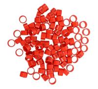 GALPADA 100pcs Poultry Identification Rings Red Clip Bands for Chicken Duck Goose Legs Lightweight Foot Bands for Breeding Farm Management