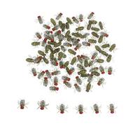 GALPADA 100pcs Realistic Fake Flies Prank Insect Models for Halloween Party Haunted House Decoration Creepy Plastic False Flies for Spooky Atmosphere and April Fool's Day Fun