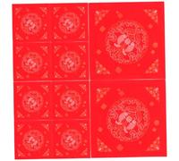 GALPADA 100pcs Red Waxed Xuan Paper with Gold Flecks for Chinese Year Couplets Handmade Fu Character Calligraphy Squares for Spring Festival Decorations and DIY Lunar Celebration