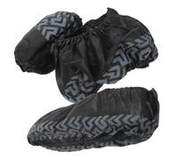 GALPADA 100pcs Thickened Black Non Woven Disposable Shoe Covers Breathable Slip Foot Protectors for Home Office Travel Wear Resistant Overshoes with Full Elastic Fit