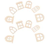 GALPADA 100pcs Unfinished Wooden Fairy Door Miniature Doors and Windows DIY Craft Versatile Usage Beige Unique Wood Design Natural and Romantic Atmosphere Garden Gates Home Christmas