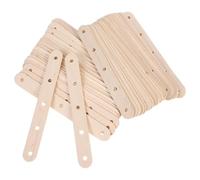 GALPADA 100pcs Wood Ice Pop Sticks Ice Cream Stick Jumbo Ice Pop Pre-drilled Holes Reliable Natural Beige Single Wood Pieces for Commercial and Family Use Crafting Painting Waxing