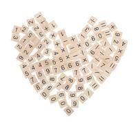 GALPADA 100pcs Wooden Number Tiles with Symbols for Math Learning Small Mini Blocks for DIY Projects and Educational Crafts Interactive Montessori Teaching Aids for Creative Home and