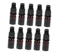 GALPADA 10pcs 5ml Brown Glass Essential Oil Containers Pressing Bottles Small Multipurpose Sub Bottles for Lotion Cream Body Care Refillable Cosmetics Storage
