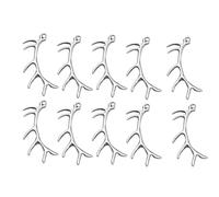 GALPADA 10pcs Alloy Deer Horn Shape Charm Pendants for Bracelet and Cellphone Decorative Accessories, Simple and Stylish DIY Jewelry Making Set for Scrapbooking Project