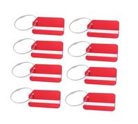 GALPADA 10pcs Aluminum Luggage Tags Baggage Identifier for Suitcases Handbag Name Label Travel Accessories with Screw Connector Red