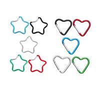 GALPADA 10pcs Aluminum Metal Carabiner Clips Star and Heart Shapes Keychain Clasps Snap Hook Holder for DIY Crafts Bags Backpacks Phone Chains